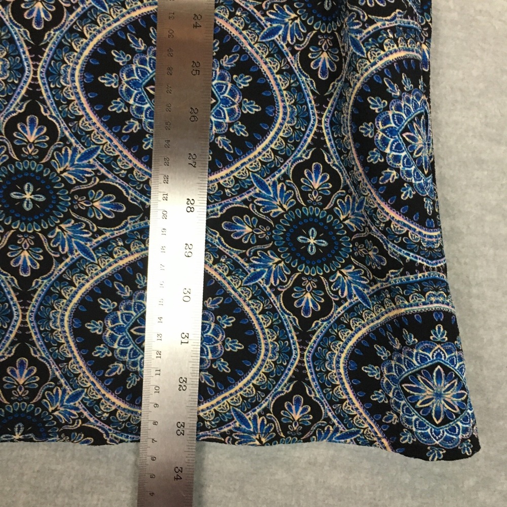 Lily Rose L Trapeze Dress Blue Black Geometric V-Neck Necklace‎ Sleeveless Lace - Picture 4 of 11